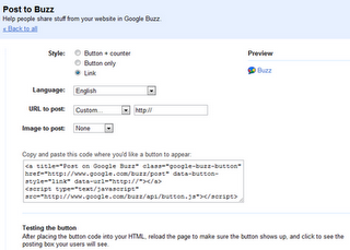 Google Buzz configuration